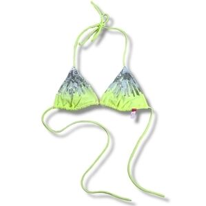 VS Green Silver Bling Triangle Bikini Top